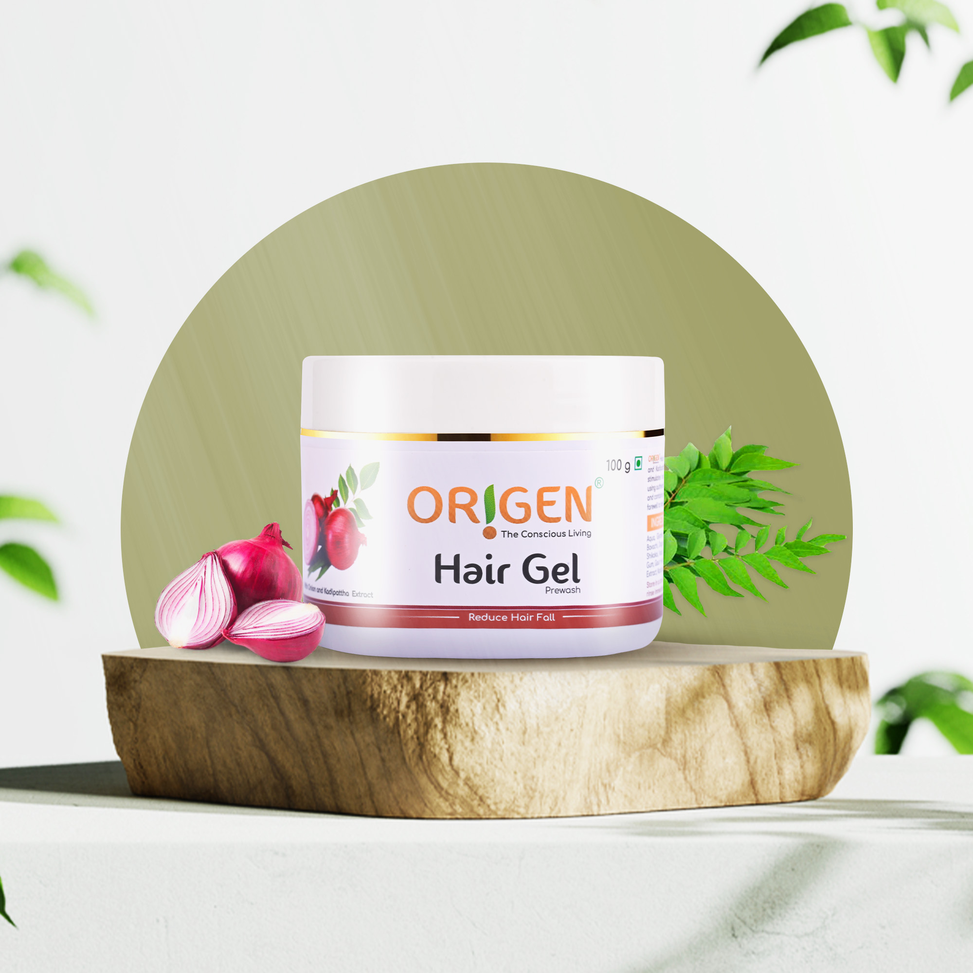 Origen Hair Gel With Onion & Kadipatta Extract | Reduces Hair Fall | Helps Nourish Hair | Zero Harsh Chemicals (100g)